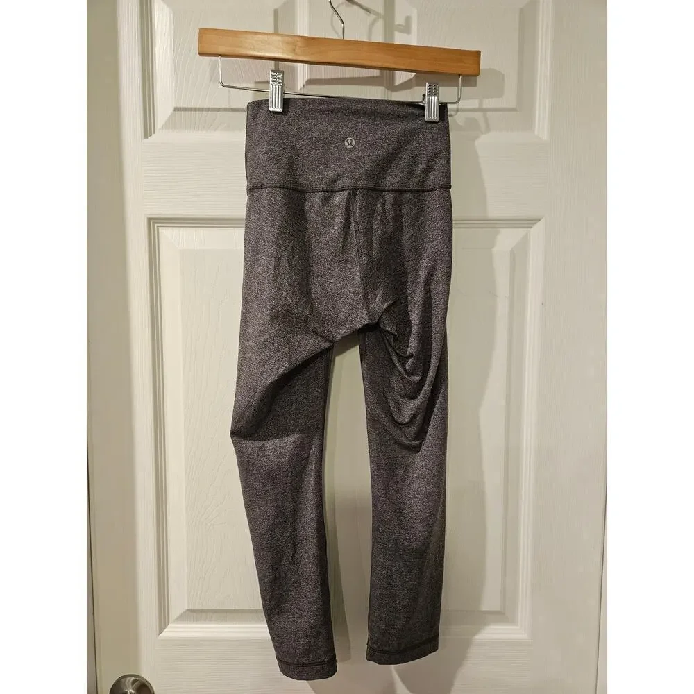 Lululemon  Wunder Under Crop (Hi-Rise) *Luxtreme 21 Heathered Black‎ size 2